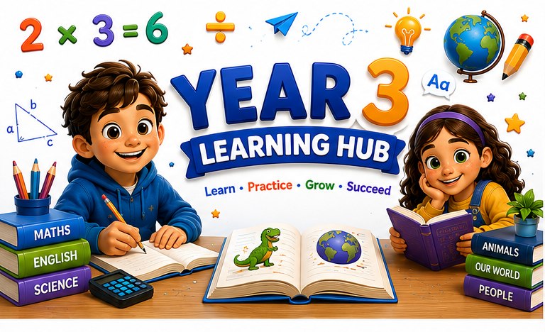 Year 3 Learning Hub — Spelling, Maths, Grammar, Reading